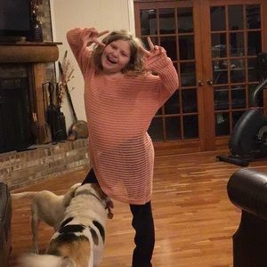 Pink shirt and fuzzy